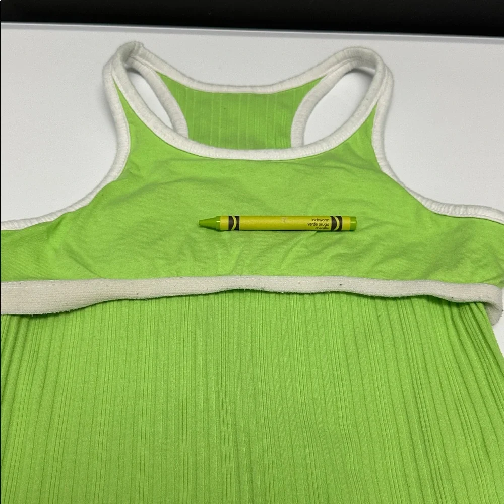 Girls' Neon Green Ribbed Tank Top - Craft Without Limits‎